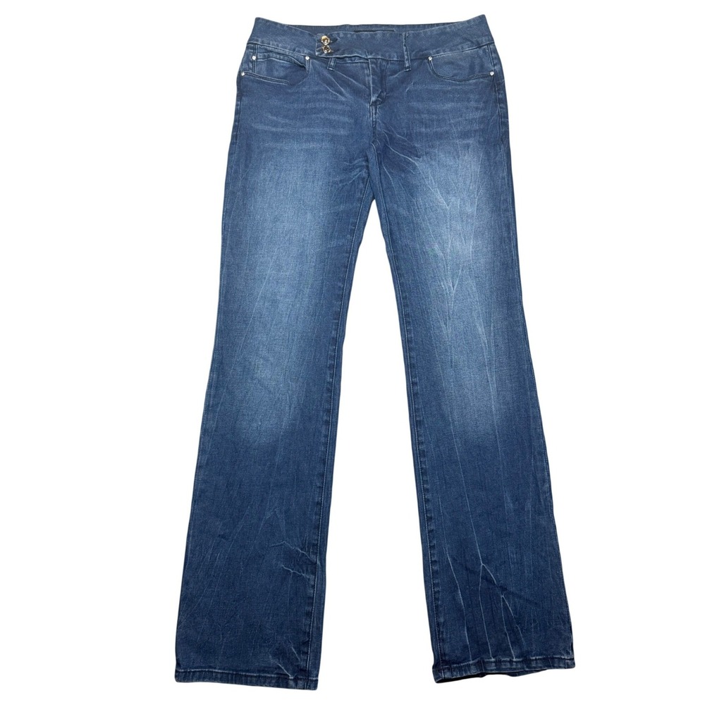 Virgin Only VO Jeans Womens 11 Blue Denim Bootcut Low Rise Embellished Y2K Style